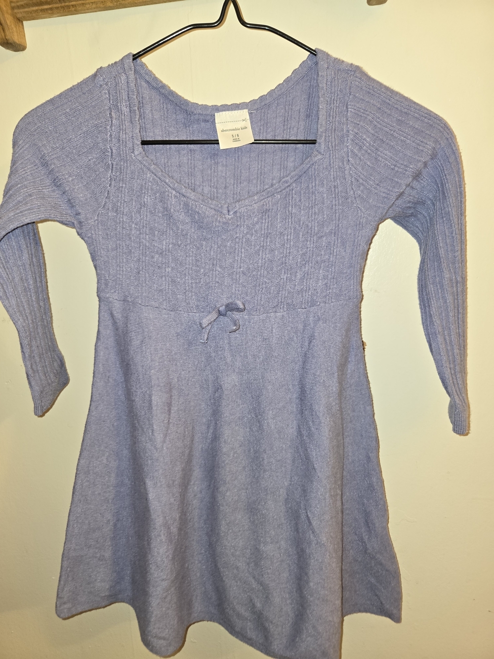 Abercrombie & Fitch Light Lavender Knit V-Neck Dress